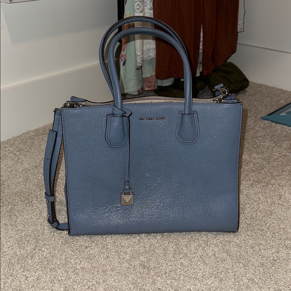 Michael Kors Slate Blue Leather Handbag